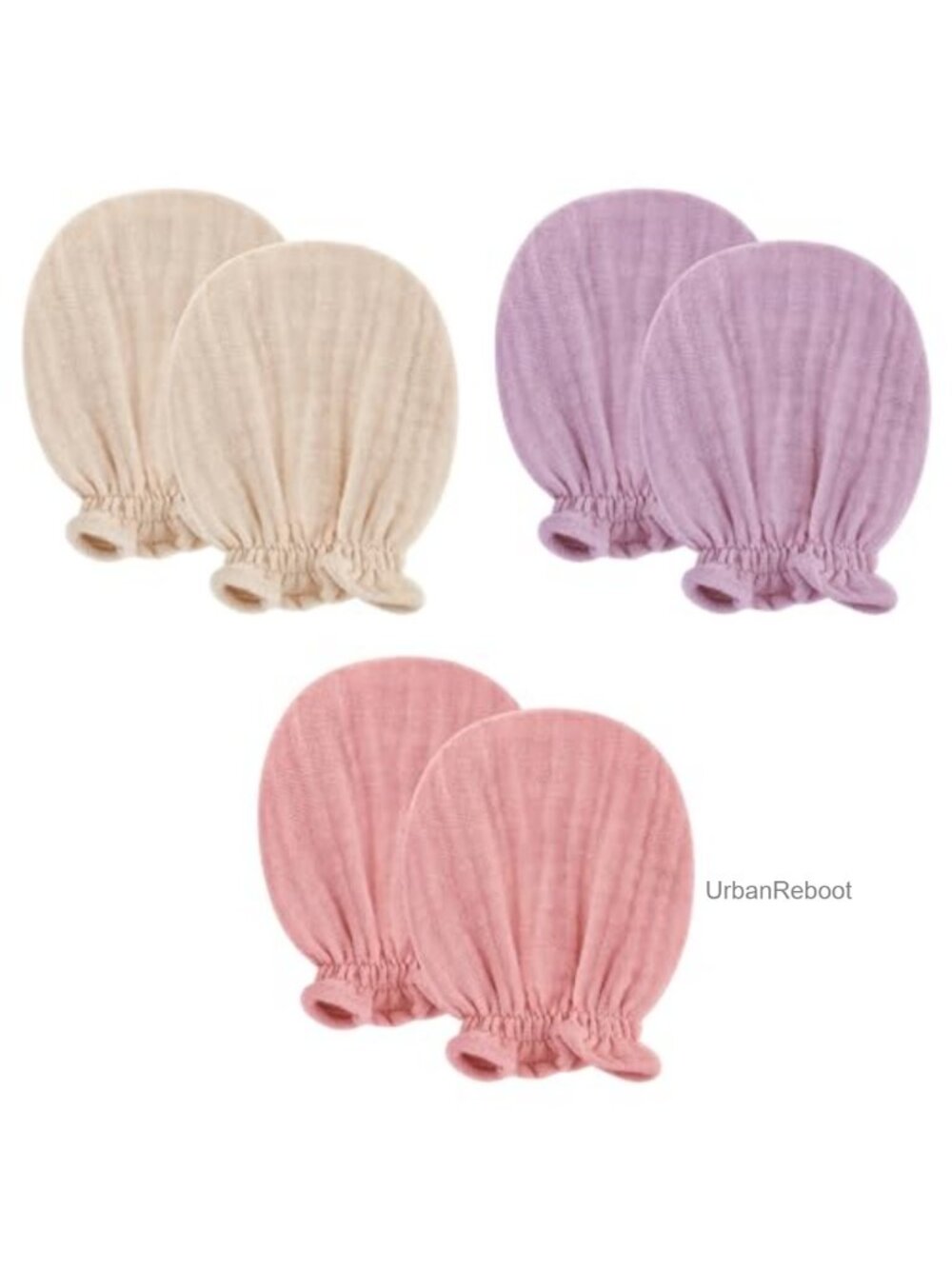 100% Cotton Muslin Baby Mittens for Newborns No Scratch Scratch-Proof Gloves